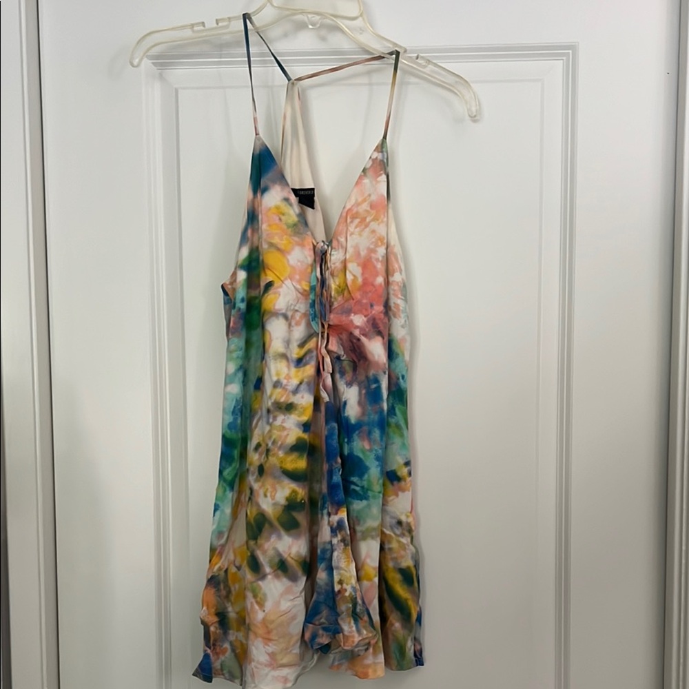 Colorful Tie-Dye Spaghetti Strap Dress